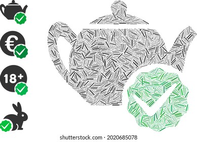 Collage de línea para los maniquíes sólo icono construido a partir de elementos estrechos de diferentes tamaños y tonos de color. Los elementos de línea se agrupan en un collage vectorial abstracto para un icono de sólo maniquíes.