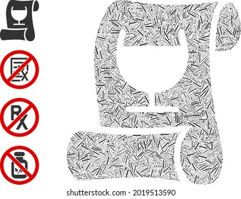 Icono de recepción original de collage de línea unido de elementos rectos en tamaños variables y tonos de color. Los elementos de trama irregular se unen en el icono de recepción original de collage de vectores abstractos.