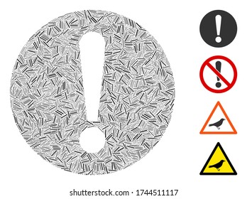 Icono de problema de intercalación de línea unido de elementos estrechos en tamaños aleatorios y tonos de color. Los elementos de líneas se unen en el icono de problema de mosaico vectorial abstracto. Se colocan los iconos de bonificación.