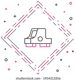 Line Collimator sight icon isolated on white background. Sniper scope crosshairs. Colorful outline concept. Vector