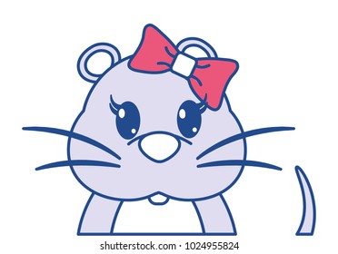 line color adorable female mouse cute animal