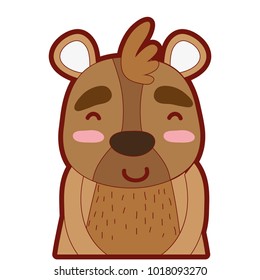 line color adorable and happy bear wild animal
