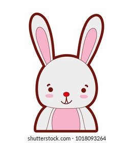line color adorable and happy rabbit wild animal