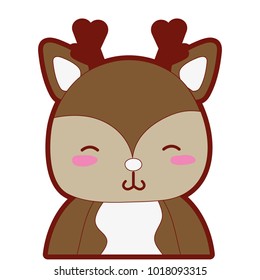 line color adorable and shy deer wild animal
