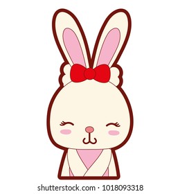 line color adorable and shy rabbit female wild animal