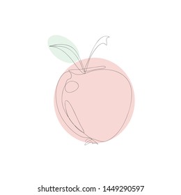 Line and color apple drawing
