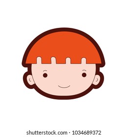 line color avatar boy face with hairstyle