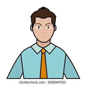 line color avatar elegant man with shirt and tie style