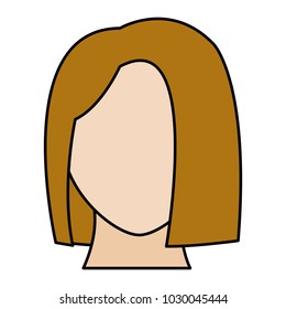 line color avatar woman head with default face