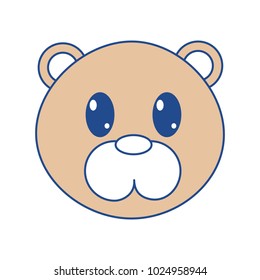 line color bear head cute animal character