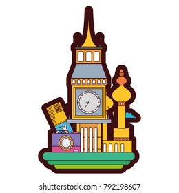 line color big ben and moscow vacation journey