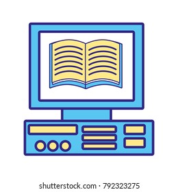line color book inside computer technology object design