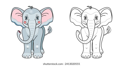 line and color. Cartoon vector illustration for coloring book