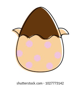 line color chocolate egg easter with points decoration