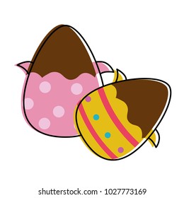 line color chocolate eggs easter decorations to holiday