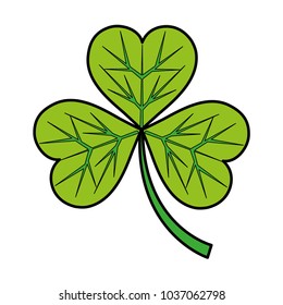 line color clover plant with nature leaves design