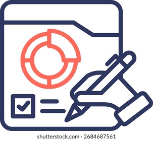 Line Color Content Management Icon Vector Illustration
