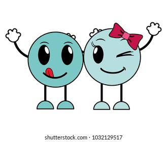 line color couple funny and good face emoji