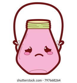 line color crying mason jar kawaii with wire handle