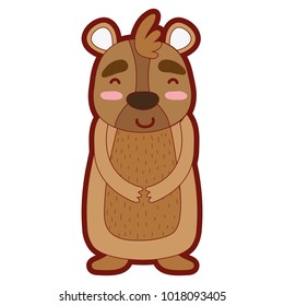 line color cute and happy bear wild animal