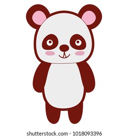 line color cute and happy panda wild animal