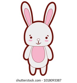 line color cute and happy rabbit wild animal