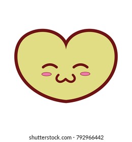 line color cute heart kawaii character design