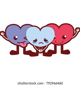 line color cute hearts friends kawaii cartoons