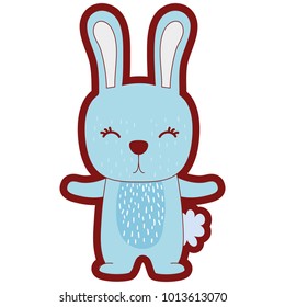 line color cute rabbit wild animal of the forest