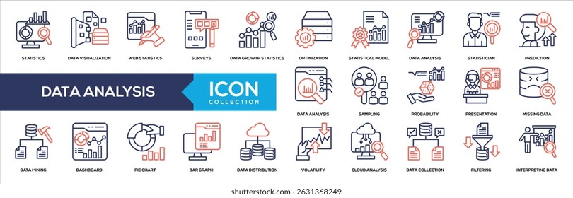 Line Color - Data Analysis Icon Collection