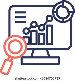 Linienfarbdatenanalyse-Symbol, Vektorgrafik