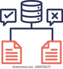 Linienfarben-Datensammlungssymbol, Vektorgrafik