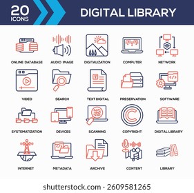 Line Color - Digital Library Icon Collection