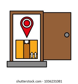 line color door with box package nd location symbol