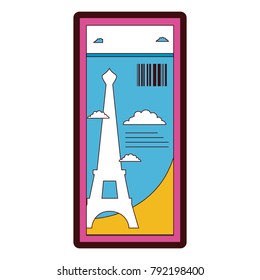 line color eiffel tower of paris ticket vacation