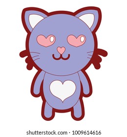 line color enamored cat cute feline animal