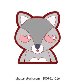 line color enamored fox adorable wild animal