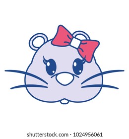line color female mouse head cute animal