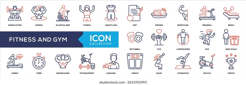 Line Color - Fitness and Gym Icon Collection