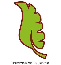 line color flat exotic leaf plant design
