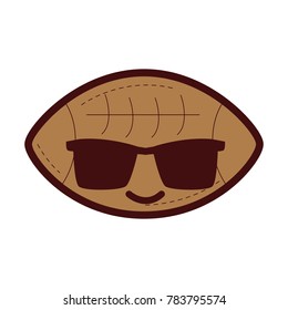 line color happy american ball kawaii with sunglasses