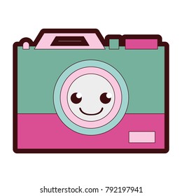 line color happy camera technology kawaii cartoon