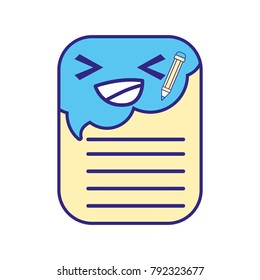 line color happy and cute note paper kawaii