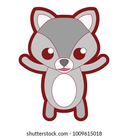 line color happy fox cute wild animal