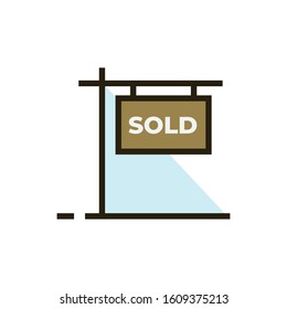 Line Color Icon, Real Estate Illustration Theme, House and Building.