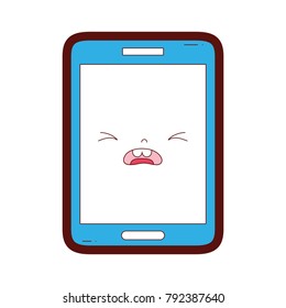 line color kawaii smartphone cute pity face