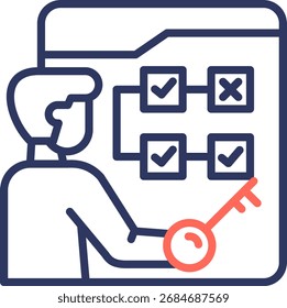 Line Color Key Point Icon Vector Illustration