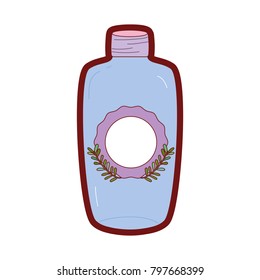 line color long mason jar with sticker and branches