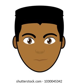 line color man head user with facial expression and hairstyle