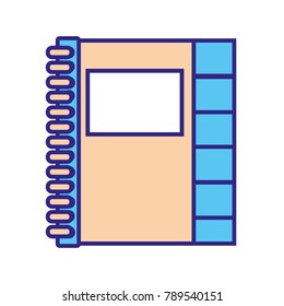 line color notebook object to school education design